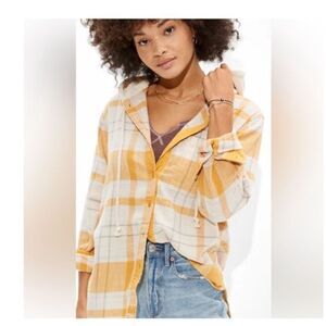 American Eagle Oversized Flannel w/ Hood
